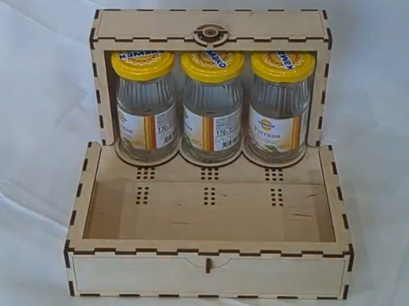 Laser Cut Jam Jar Gift Box Wooden Storage Box Design
