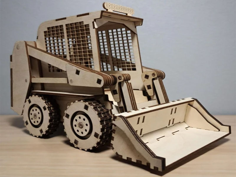 Laser Cut 3D Wooden Puzzle Excavator Toy Model Kit