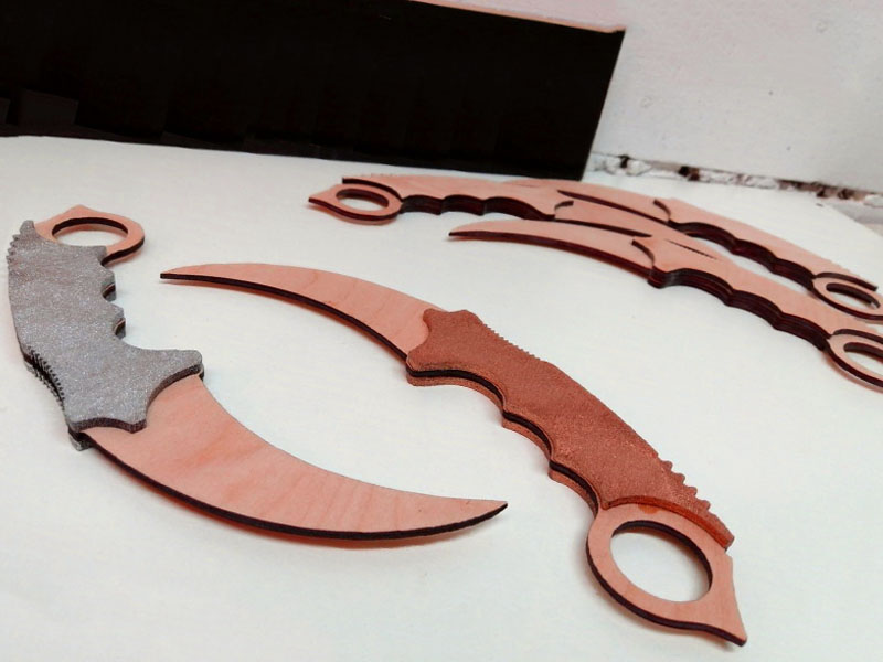 Laser Cut Wooden Karambit Knife Toy Model Kit