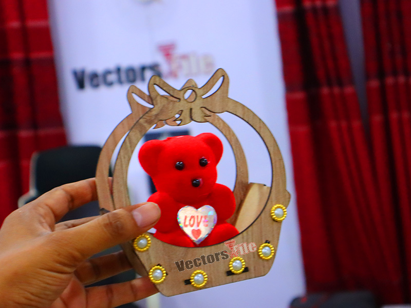 Laser Cut Teddy Bear Gift Basket Decor Idea