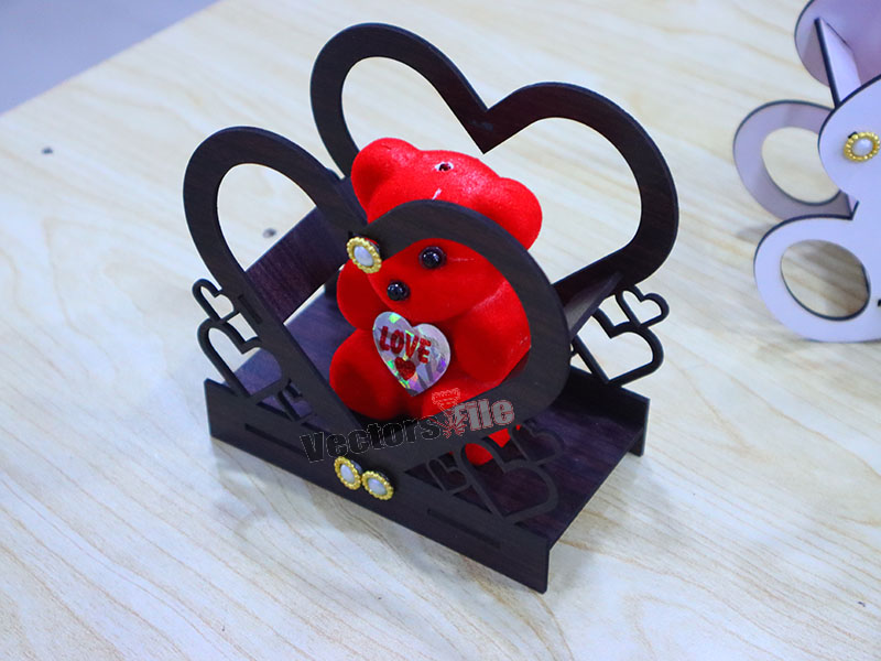 Laser Cut Decorative Teddy Bear Gift Basket for Decor and Gift Idea