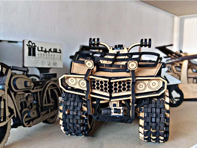 Laser Cut Wooden ATV Quad Bike 3D Toy Model Kit