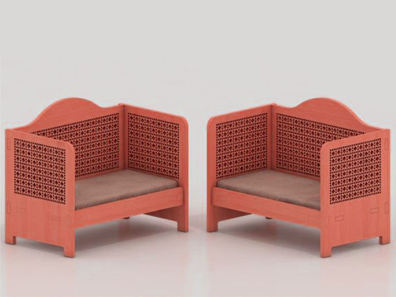 Laser Cut Miniature Dollhouse Crib Toy Model Furniture