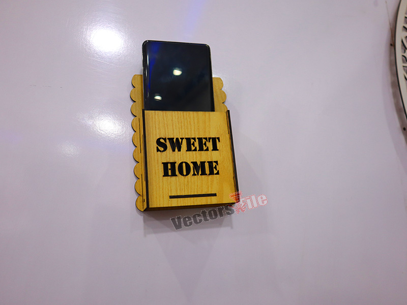 Laser Cut Wall Mounted Phone Holder Set