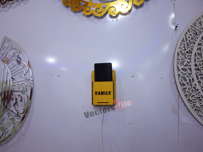 Laser Cut Wall Mounted Phone Holder Set