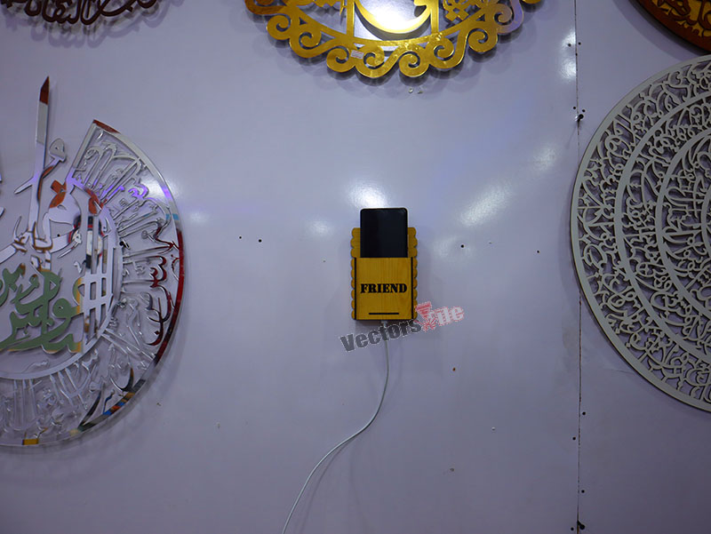 Laser Cut Wall Mounted Phone Holder Set