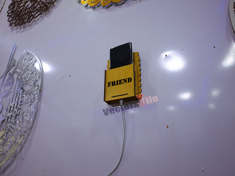 Laser Cut Wall Mounted Phone Holder Set