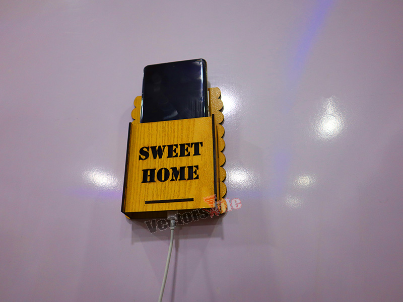Laser Cut Wall Mounted Phone Holder Set