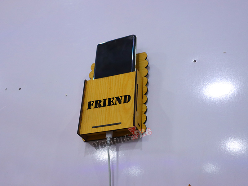 Laser Cut Wall Mounted Phone Holder Set