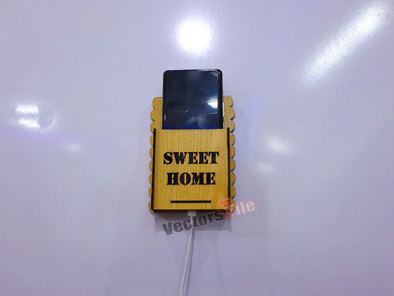 Laser Cut Wall Mounted Phone Holder Set
