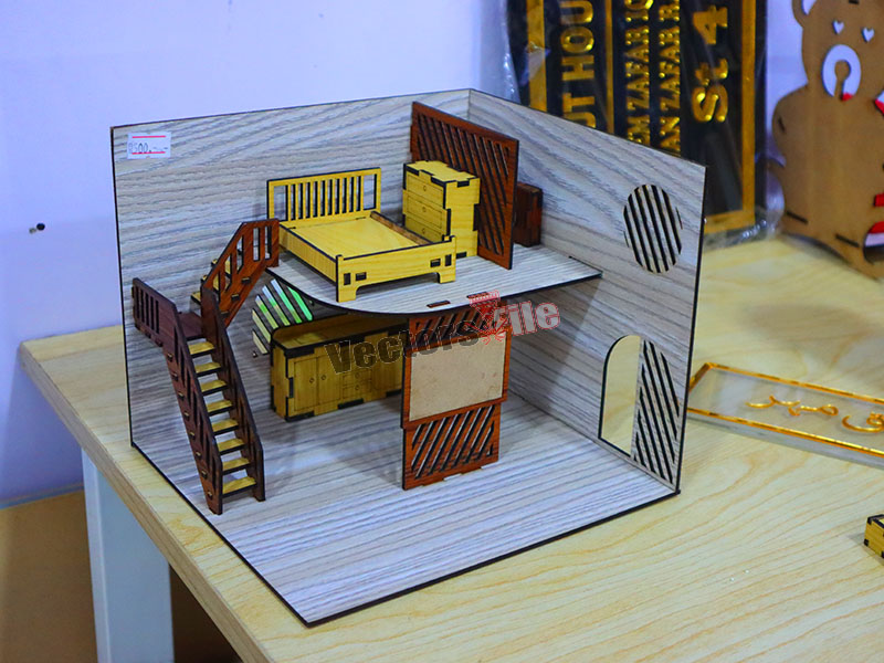 Laser Cut Dollhouse with Furniture Kit Template