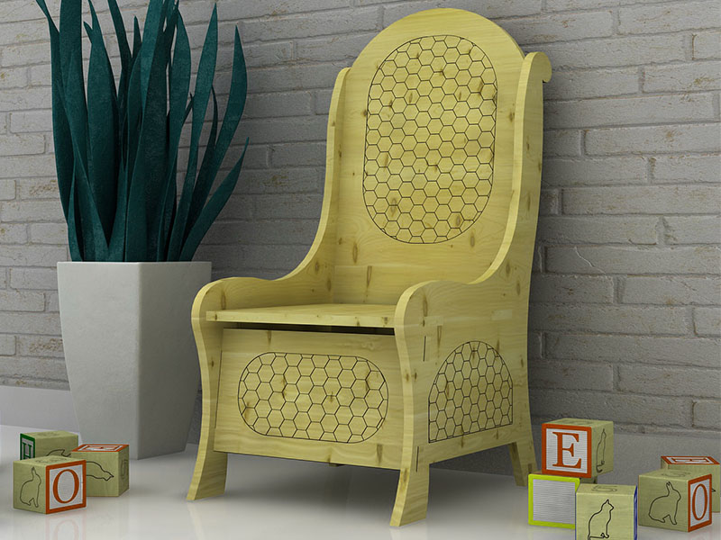 Laser Cut Miniature Dollhouse Chair Furniture Design