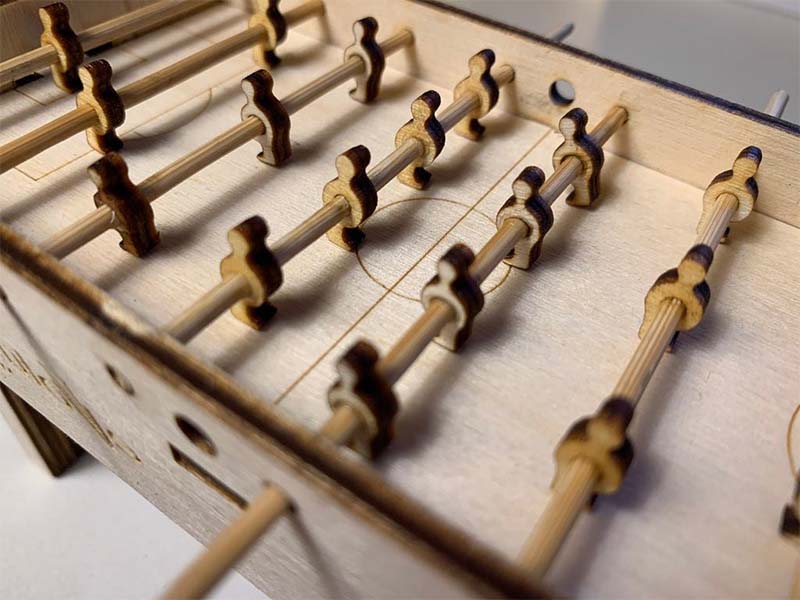 Laser Cut Foosball Miniature Tabletop Game 3D Puzzle Model