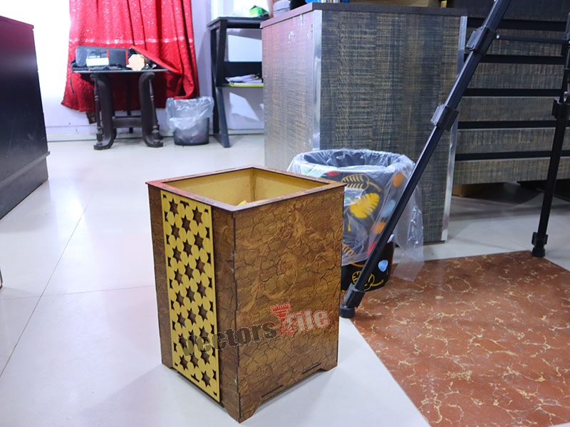 Laser Cut Premium Tissue Holder and Trash Bin Set Design