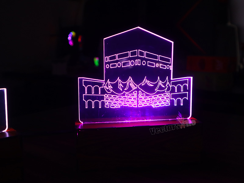 Masjid e Nabvi and Kaba Mubarak Laser Cut 3D Illusion Lamp Design