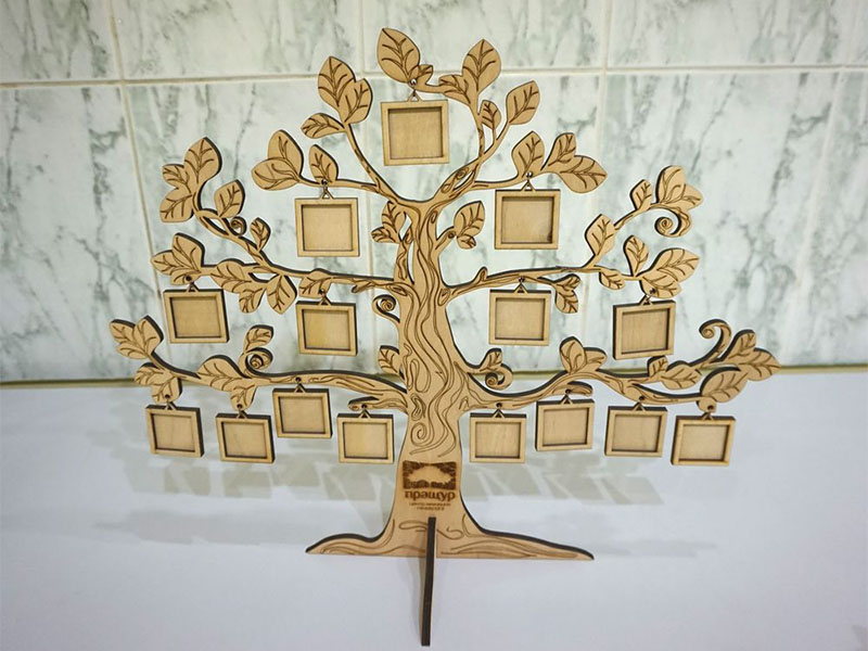 Laser Cut 3D Wooden Family Tree Photo Frames Template