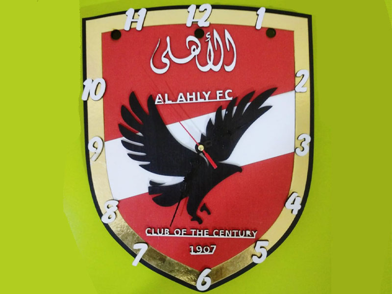 Laser Cut Al Ahly FC an Egyptian Sports Club Wall Clock