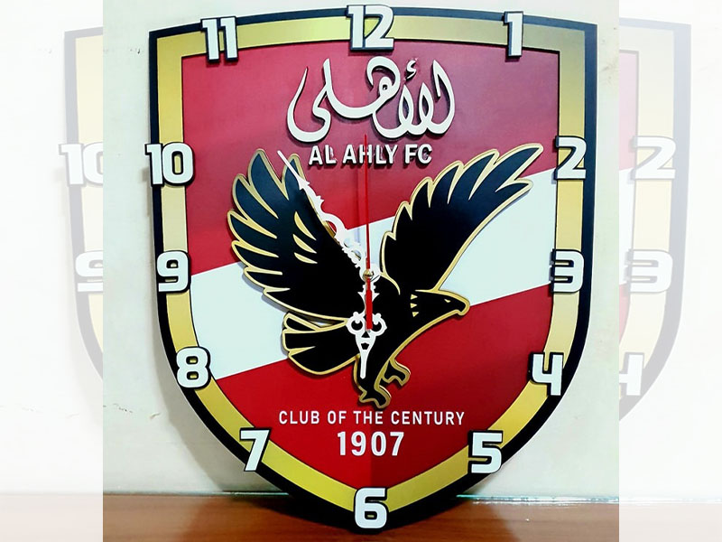 Laser Cut Al Ahly FC an Egyptian Sports Club Wall Clock