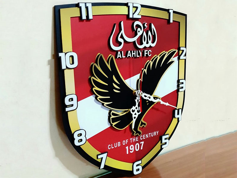 Laser Cut Al Ahly FC an Egyptian Sports Club Wall Clock