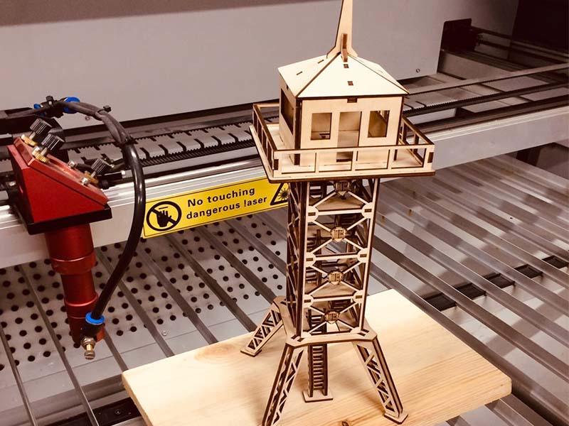 Laser Cut 3D Puzzle Military Observation Tower Model