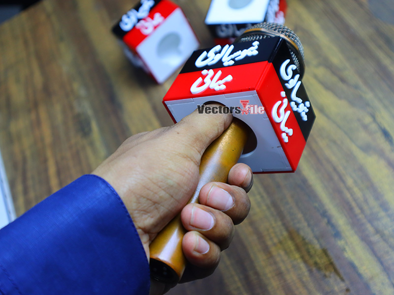 Laser Cut Microphone Flag Box Custom Mic Logo Live Equipment Acrylic Box