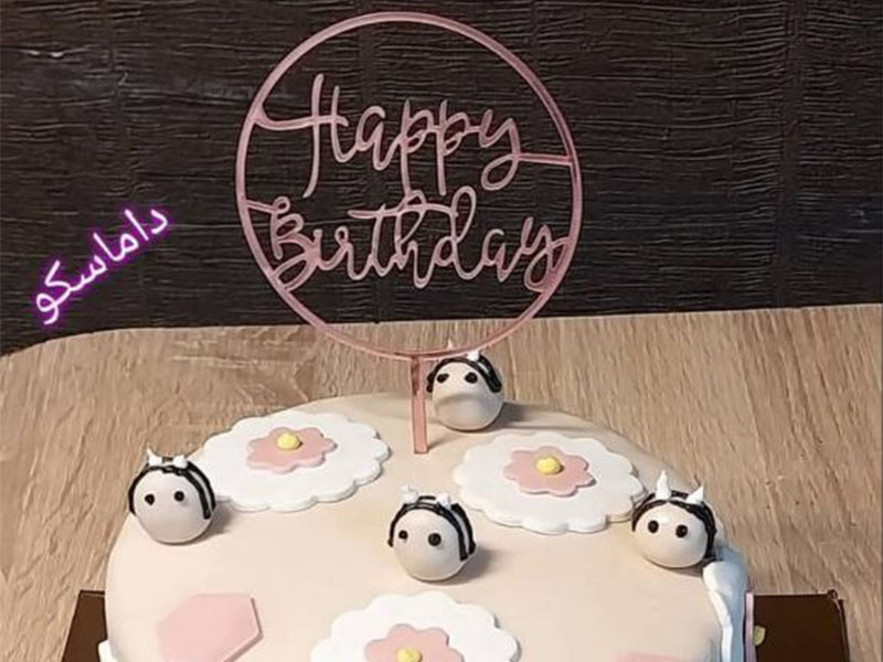 Laser Cut Happy Birthday Cake and Party Topper Set
