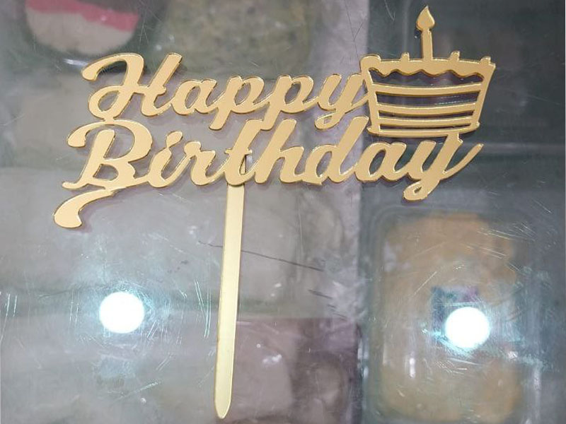 Laser Cut Happy Birthday Cake and Party Topper Set