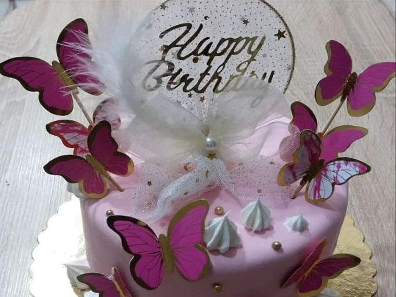 Laser Cut Happy Birthday Cake and Party Topper Set
