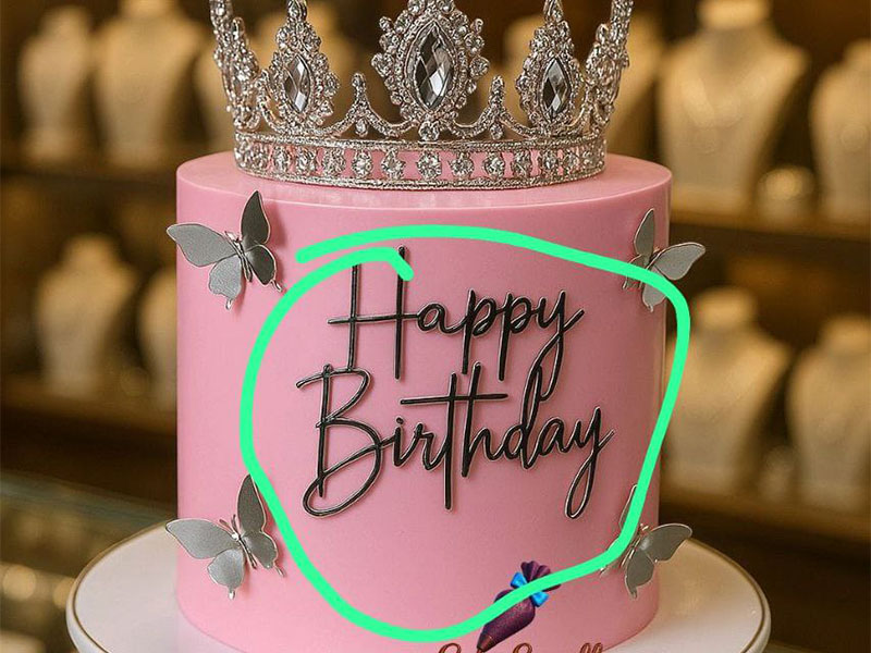 Laser Cut Happy Birthday Cake and Party Topper Set