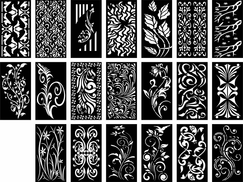Laser Cut Decorative Grill Pattern Design Set