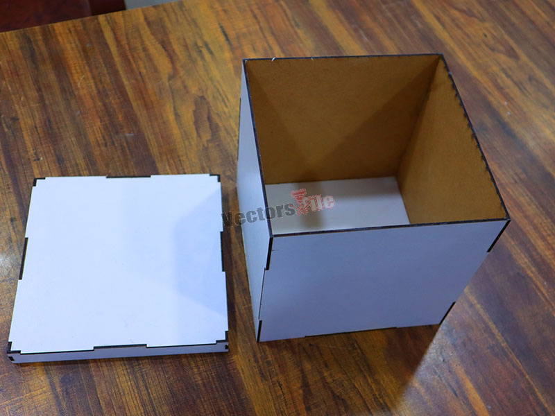 Laser Cut Wooden Packing Gift Box 1 Pound Cake Box Template