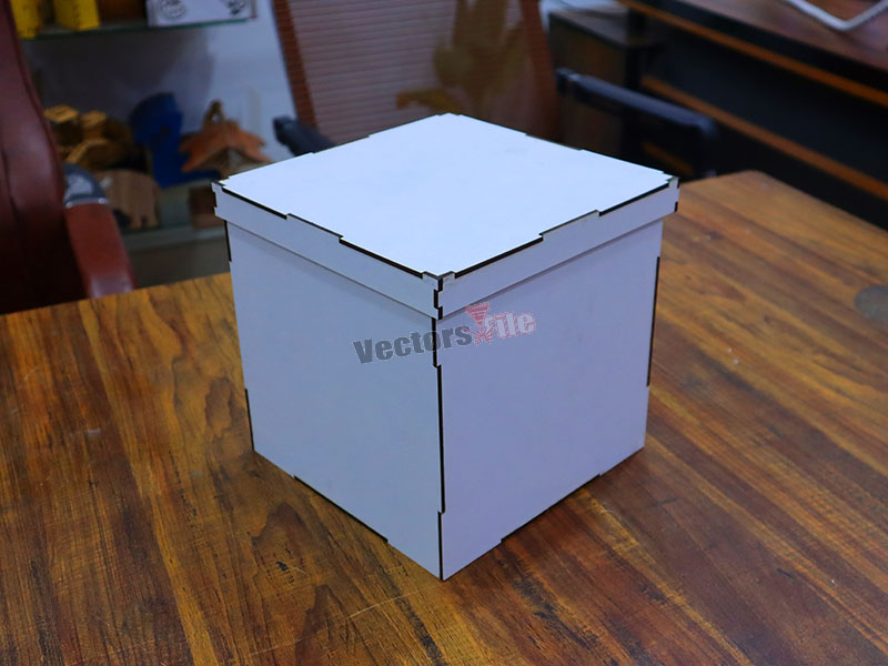 Laser Cut Wooden Packing Gift Box 1 Pound Cake Box Template