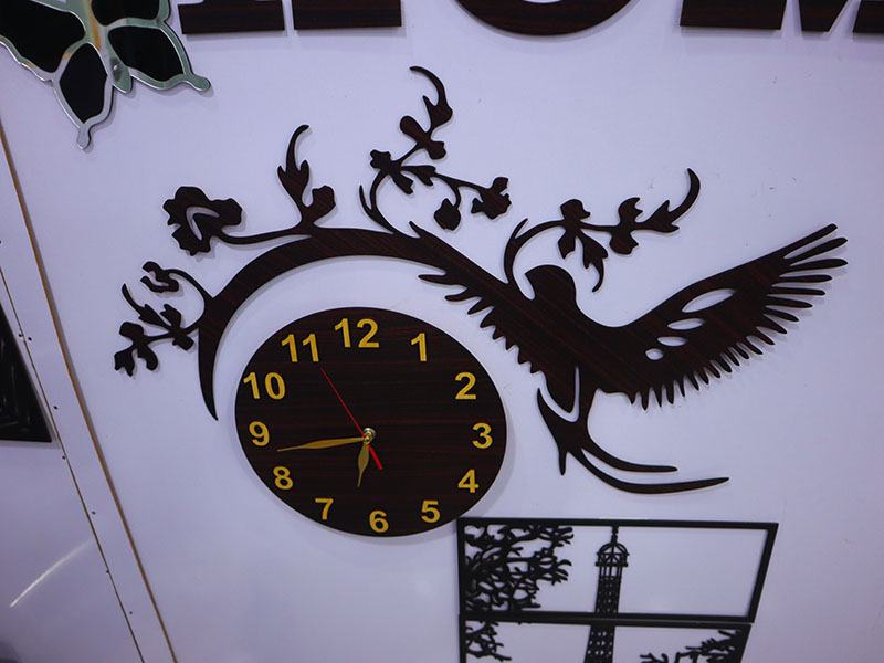 Laser Cut Bird Style 3D Wall Clock Design