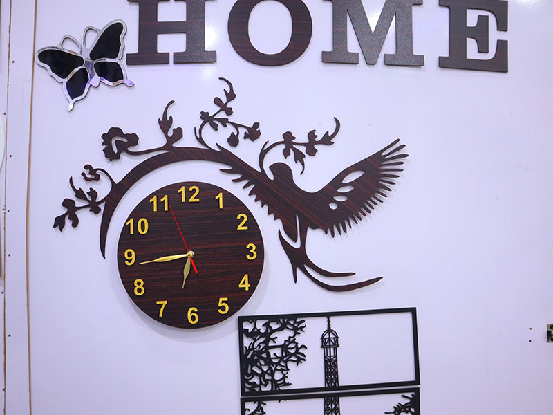 Laser Cut Bird Style 3D Wall Clock Design