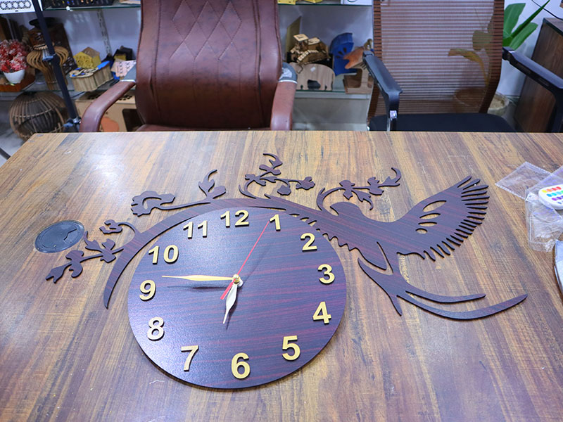 Laser Cut Bird Style 3D Wall Clock Design