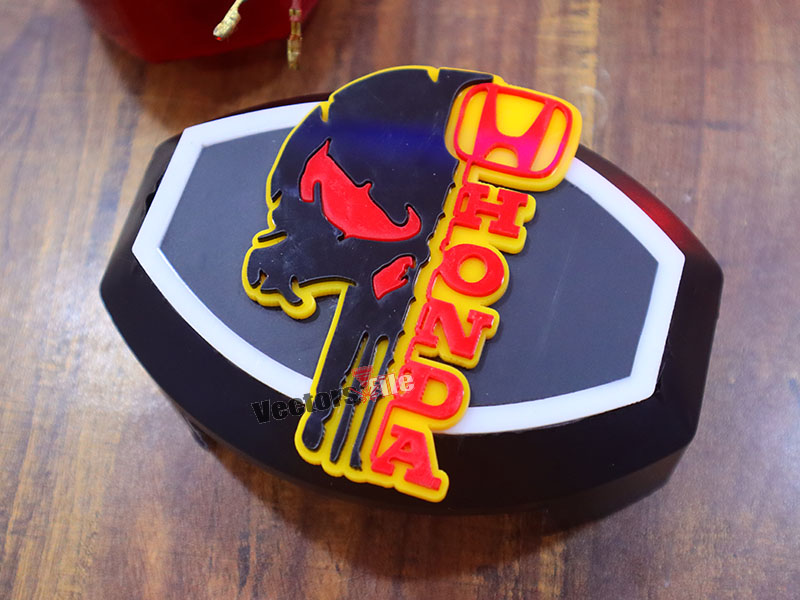 Laser Cut Acrylic Horror Skull with Honda Logo Cut Out Template