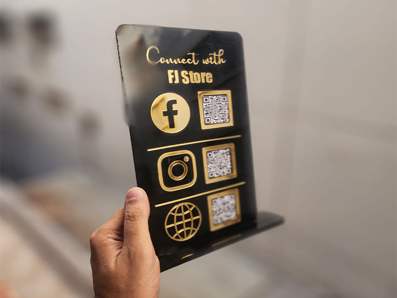 Laser Cut Code Social Media QR Code Acrylic Stand Template