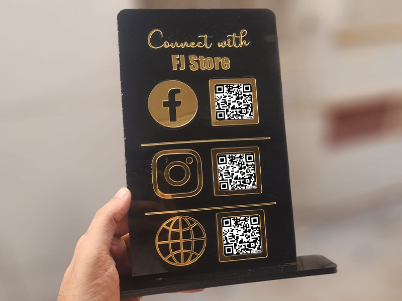 Laser Cut Code Social Media QR Code Acrylic Stand Template