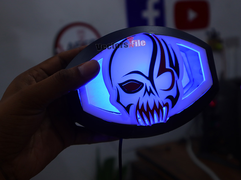 Laser Cut Acrylic Tribal Skull Cutout Template