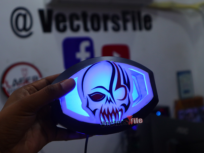 Laser Cut Acrylic Tribal Skull Cutout Template