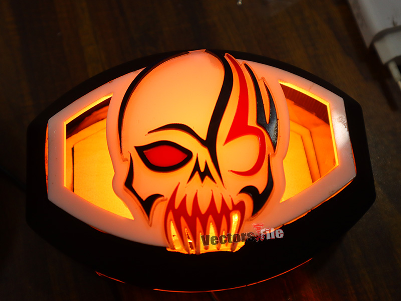 Laser Cut Acrylic Tribal Skull Cutout Template