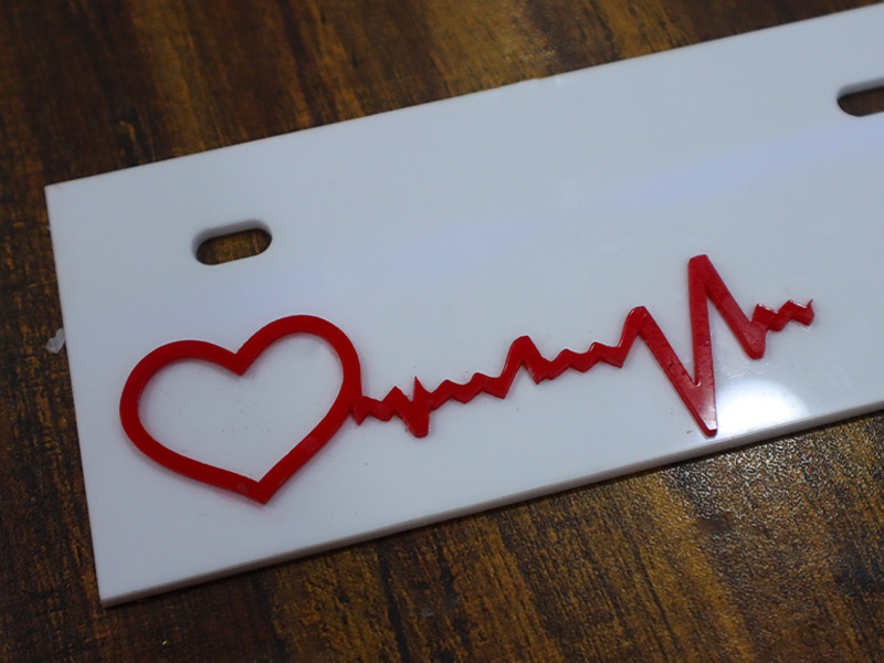 Laser Cut Heart Beating Icon Cutout Template