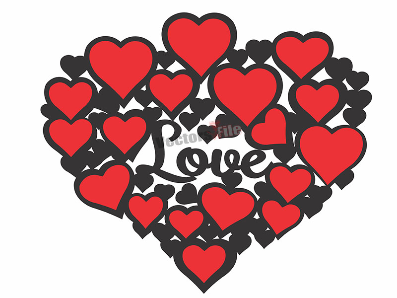 Laser Cut Personalized Wall Hanging Photo Frame Love Heart Design