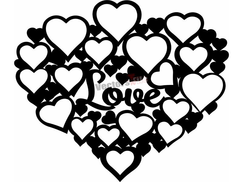 Laser Cut Personalized Wall Hanging Photo Frame Love Heart Design