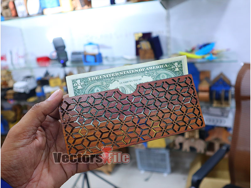 Laser Cut Customized Wooden Cash Envelope Design