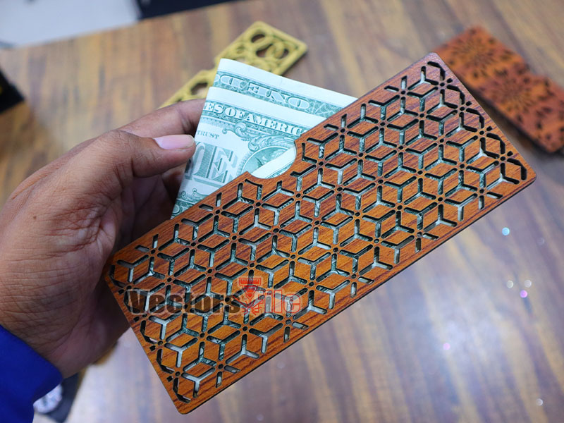 Laser Cut Customized Wooden Cash Envelope Design