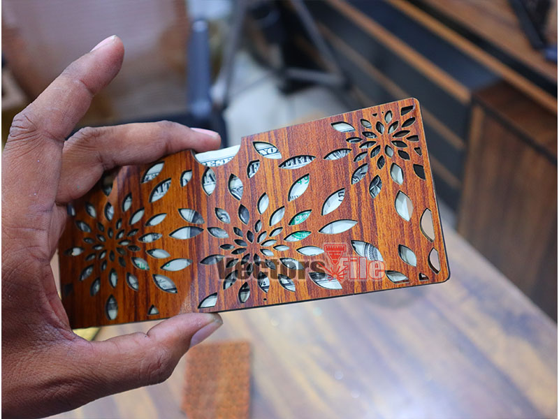 Laser Cut Leaf Pattern Money Envelope Design