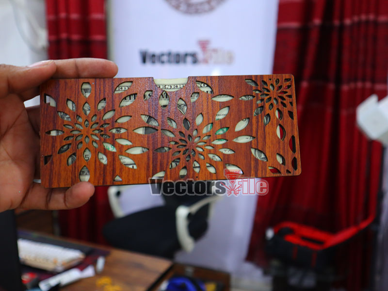 Laser Cut Leaf Pattern Money Envelope Design