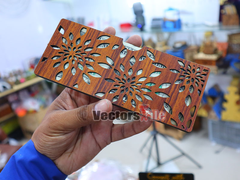Laser Cut Leaf Pattern Money Envelope Design