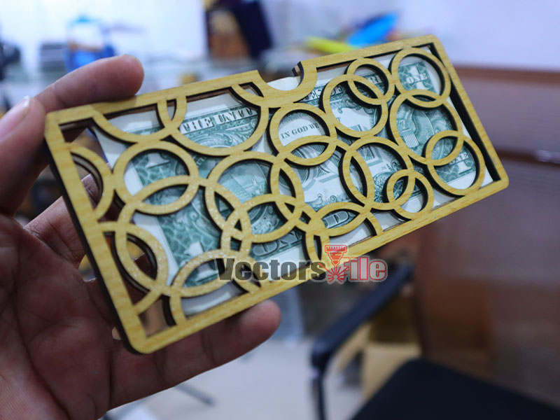 Laser Cut Round Circle Pattern Money Envelope Design